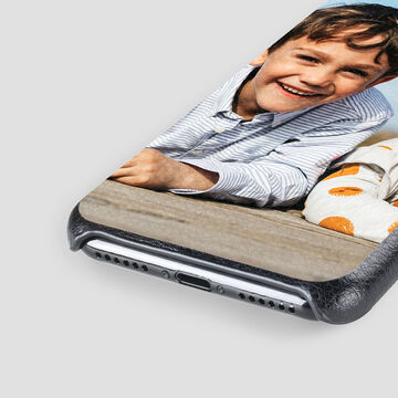 Real leather phone case with personalisable image