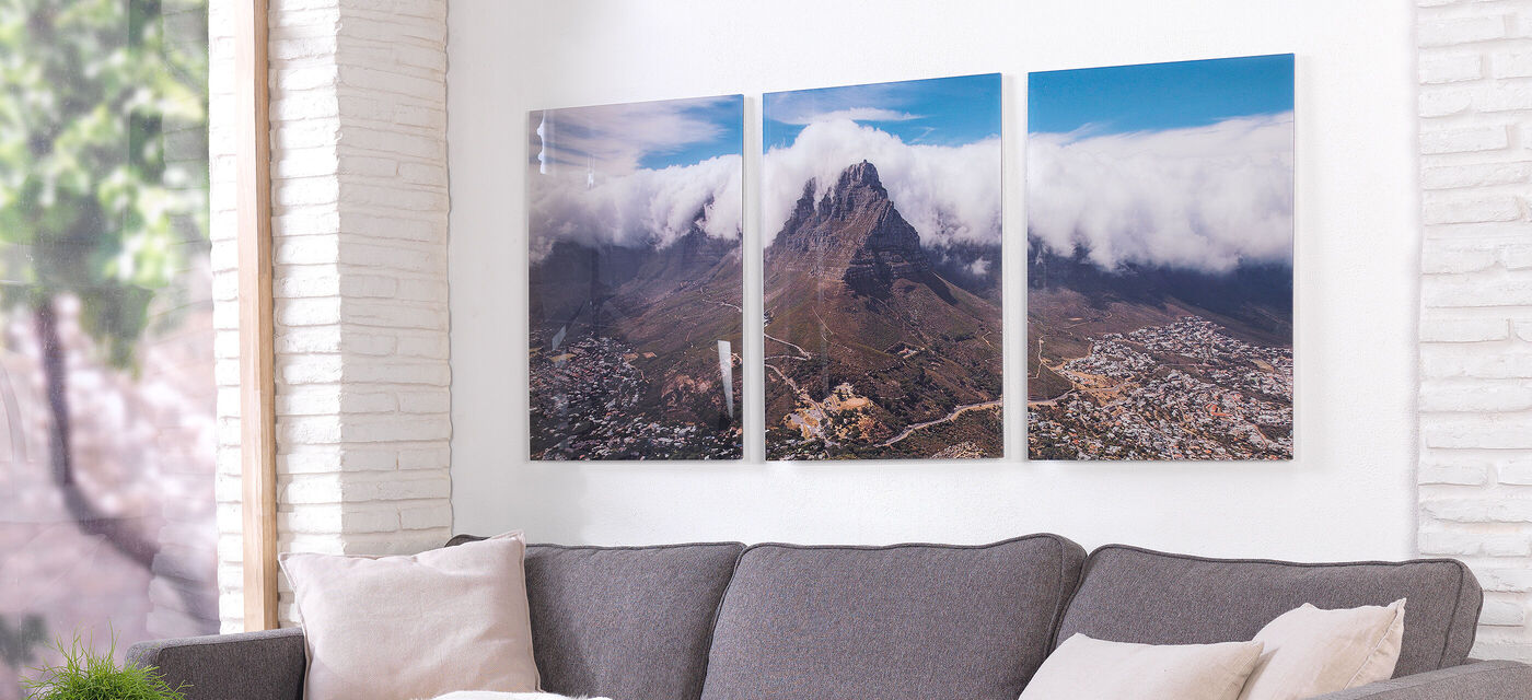 Modern wall design with multi-panel images